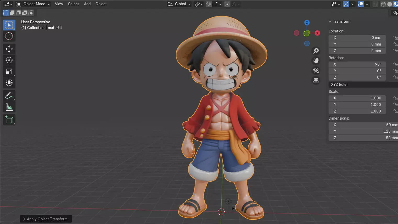 Angry Luffy 3D print model