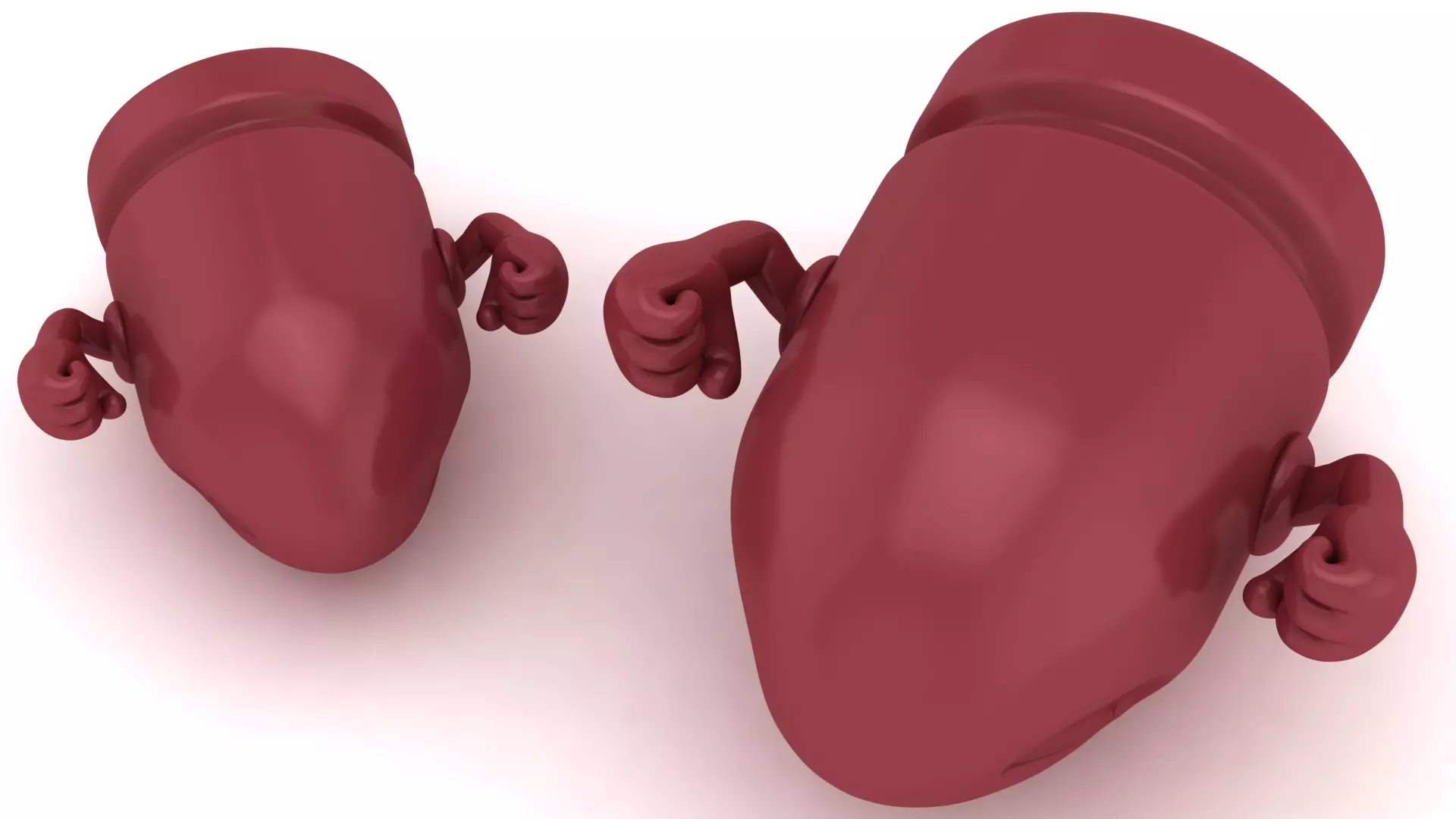 Muscular Red Character with Flexing Arms 3D print model