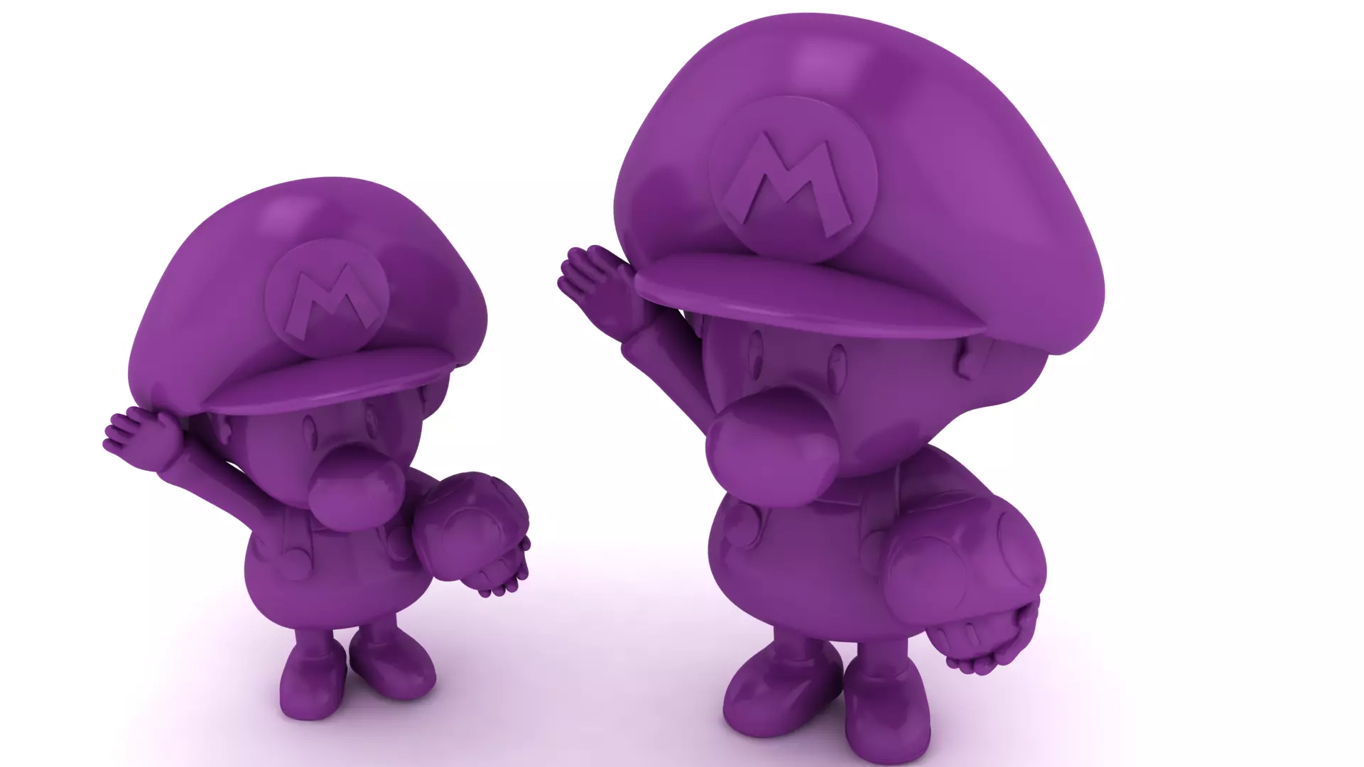 Purple Mario-Inspired Character 3D print model