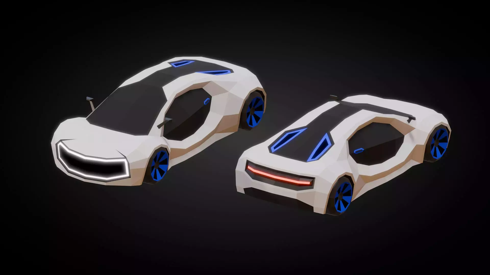 Sci-fi Car Low-poly 3D model
