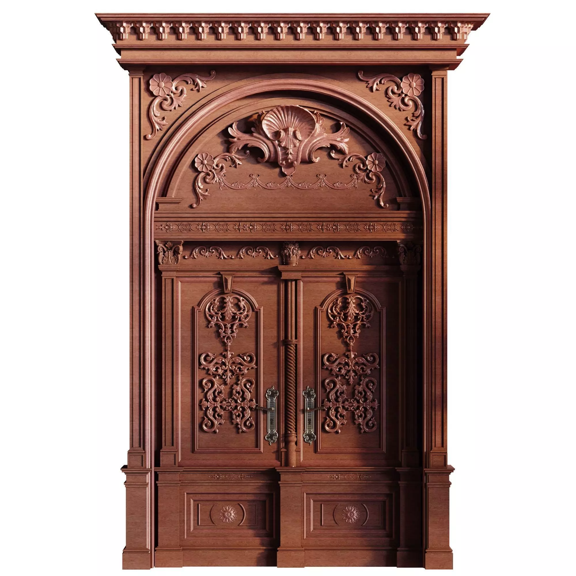 Classic Wood Entrance 935 Low-poly 3D model