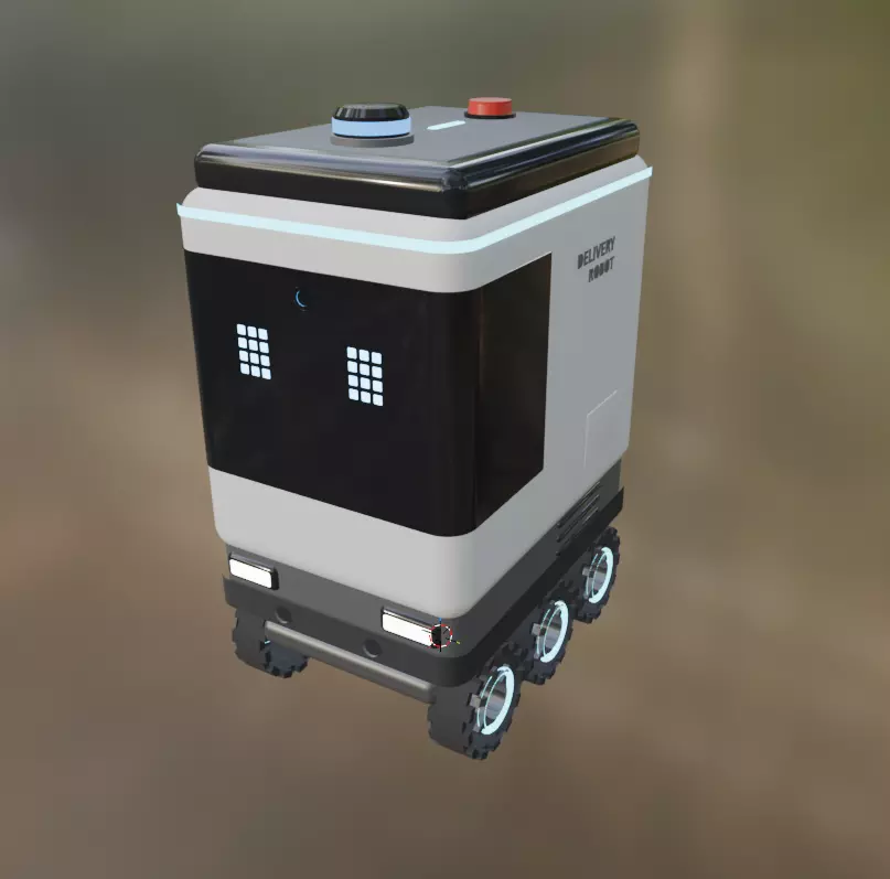 Autonomous Delivery Robot - Sidewalk Cargo Bot Low-poly 3D model