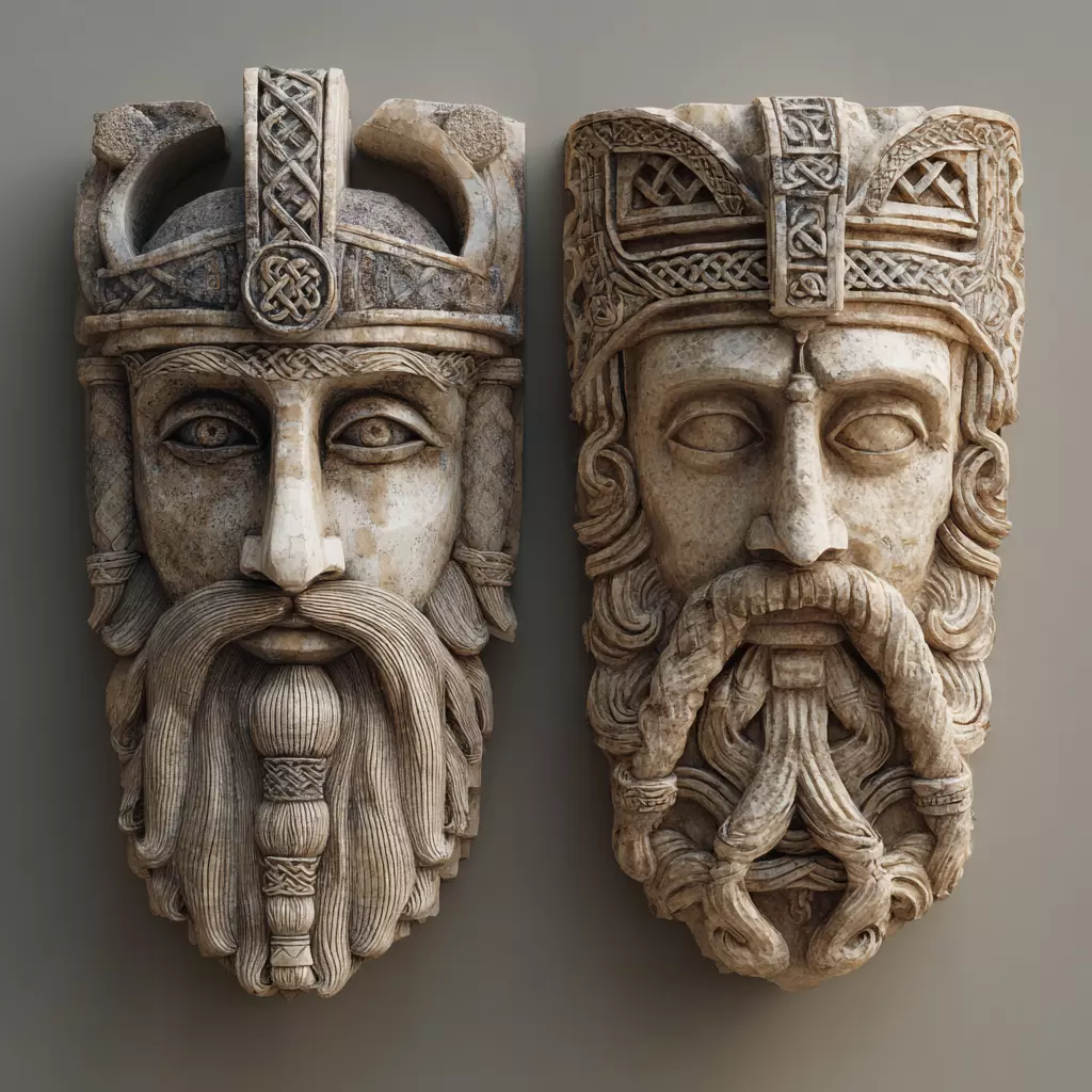 Ancient Viking Kings Bas Relief 3D print model