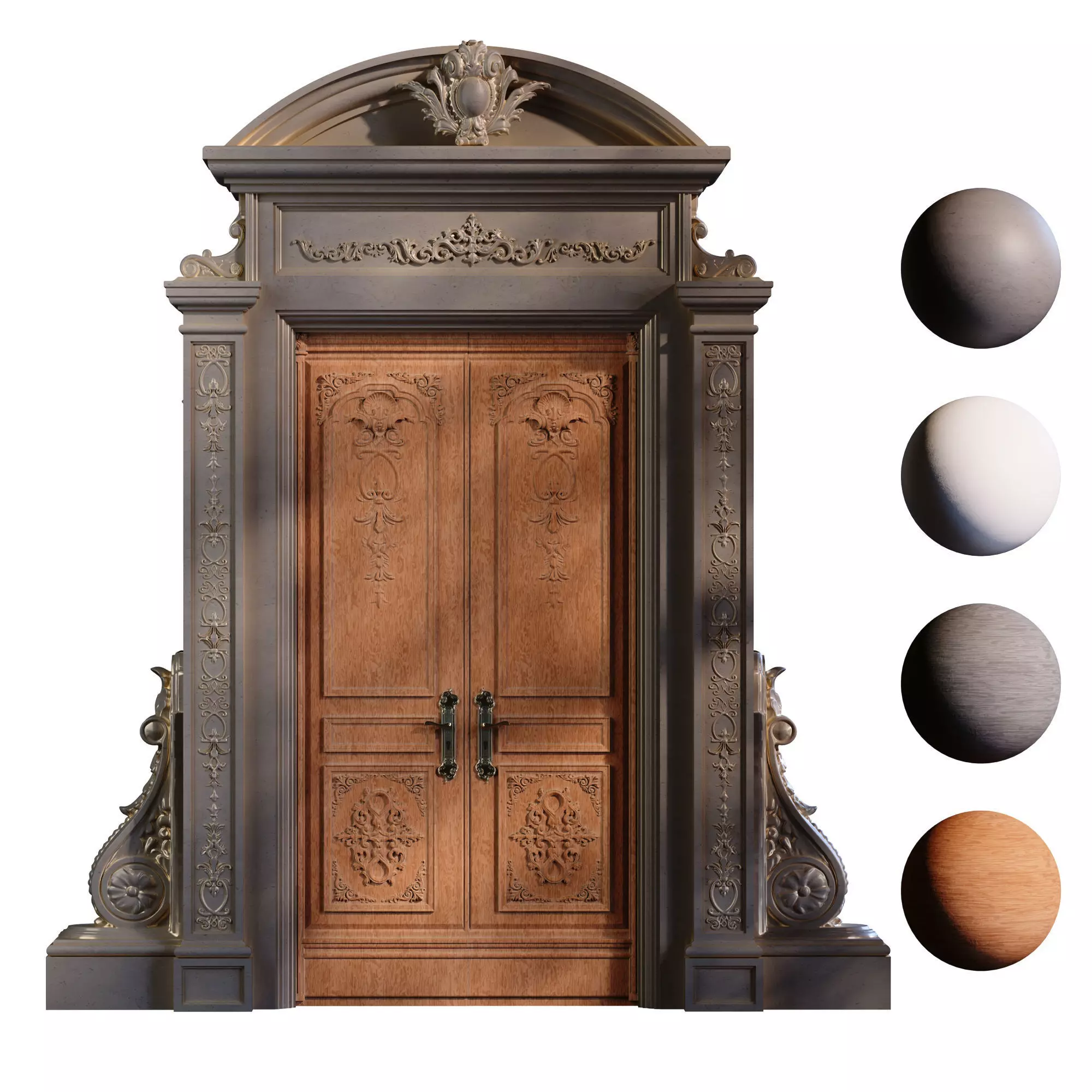 Classic Wood Entrance 930 Low-poly 3D model