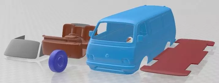 Toyota Hiace PanelVan 1977 Printable Van 3D print model