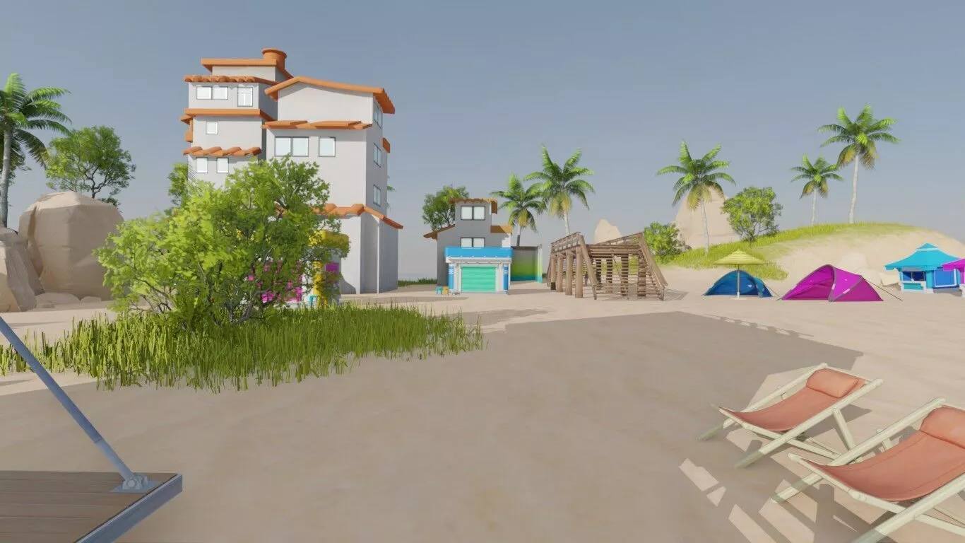 Colorful Beach Resort 3D model