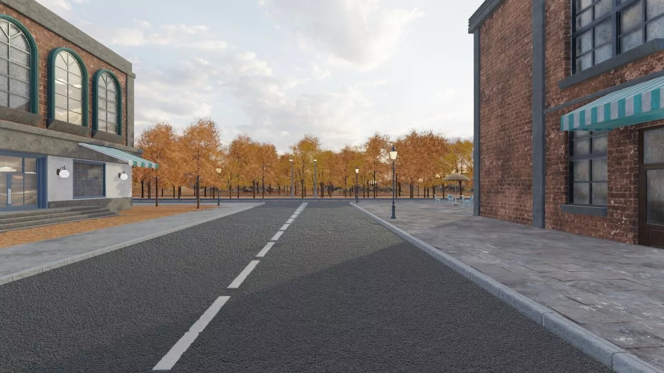 Autumn Townscape 3D model