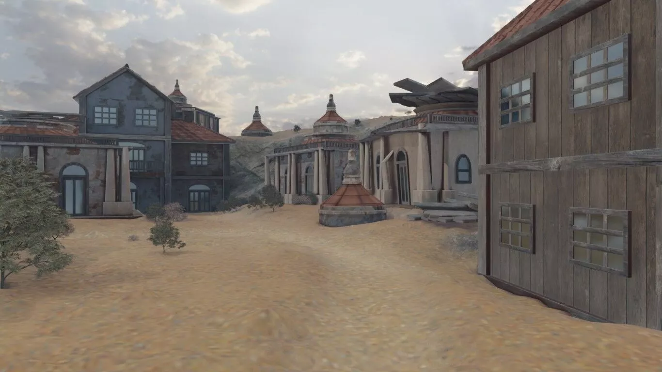 Abandoned Coastal Village 3D model
