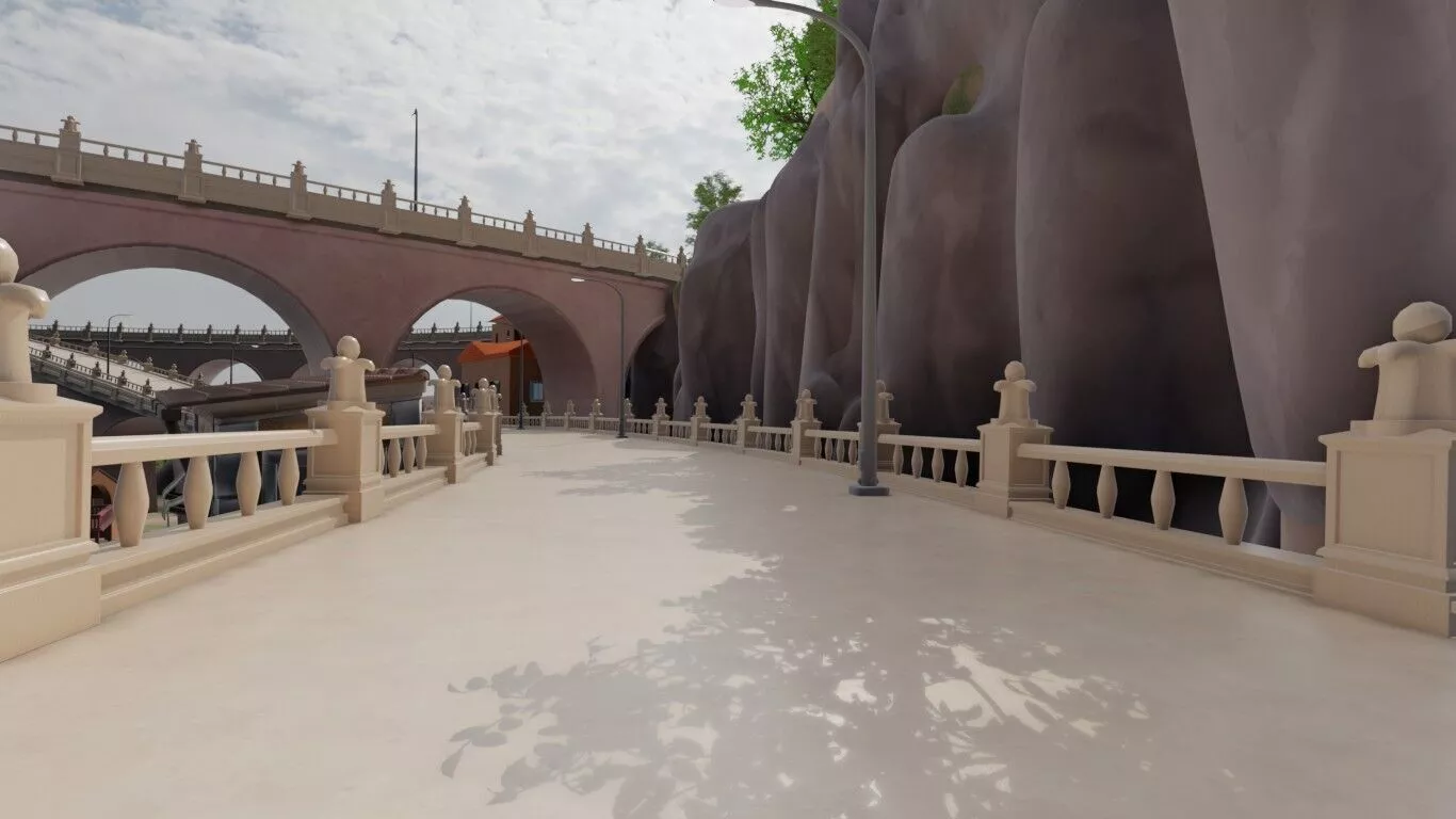Hillside Town 3D model