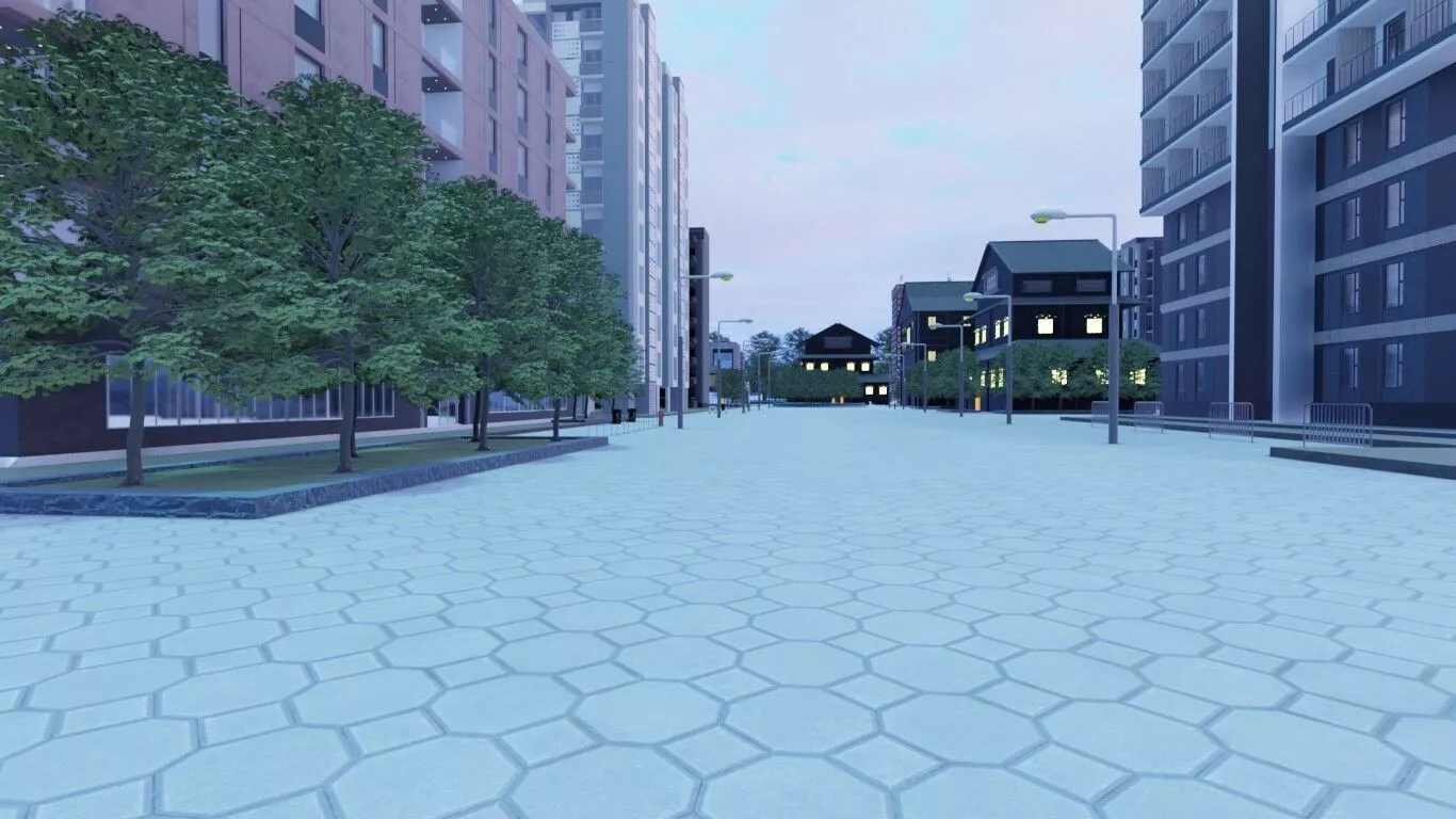 Modern Urban Landscape 3D model