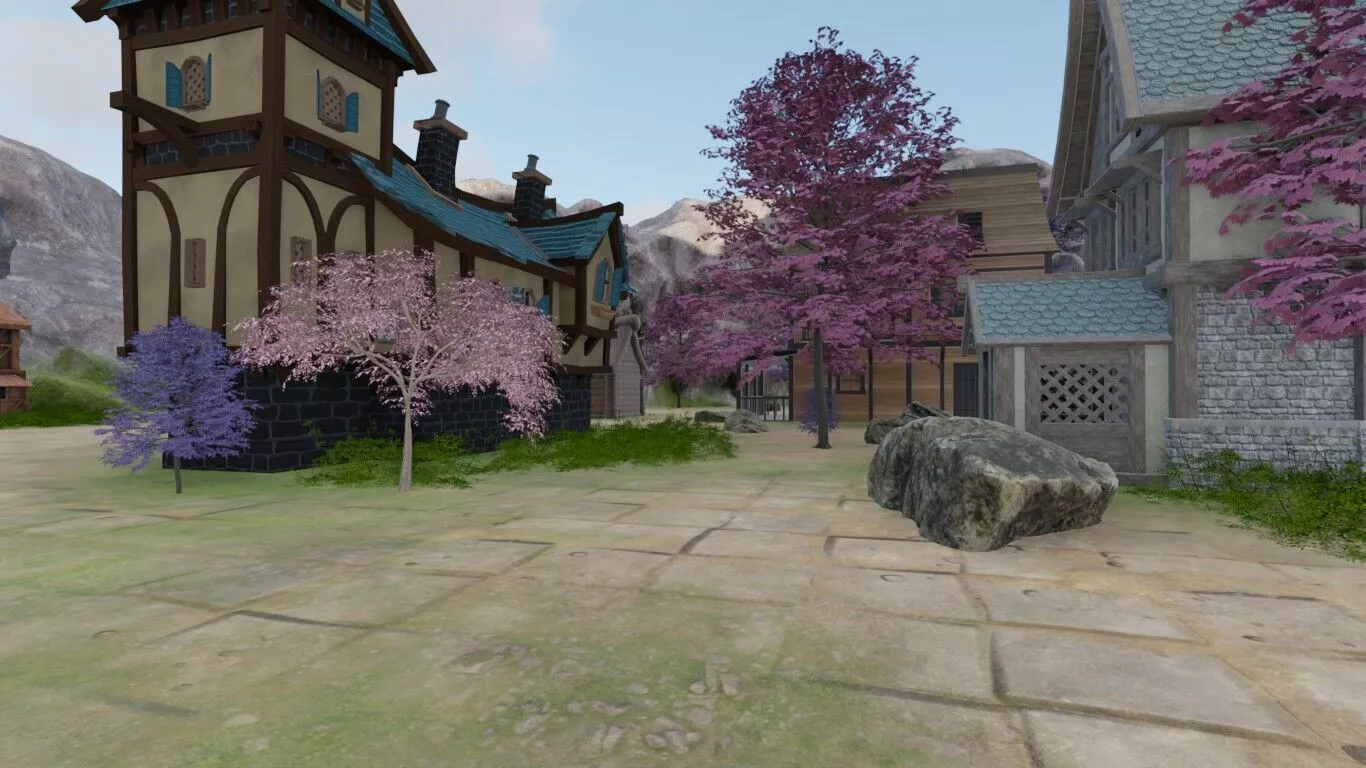 Abandoned Village In Bloom 3D model