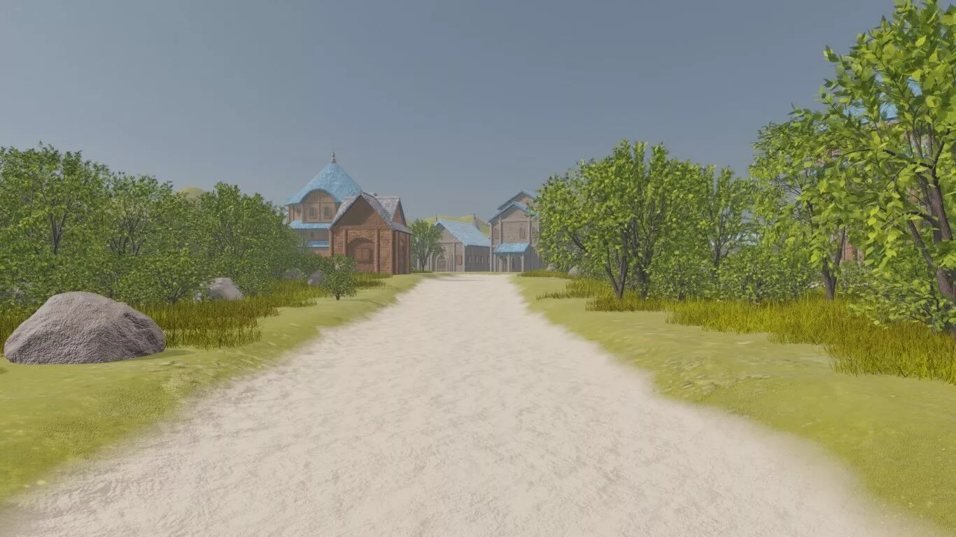 Fantasy Village On A Hill 3D model