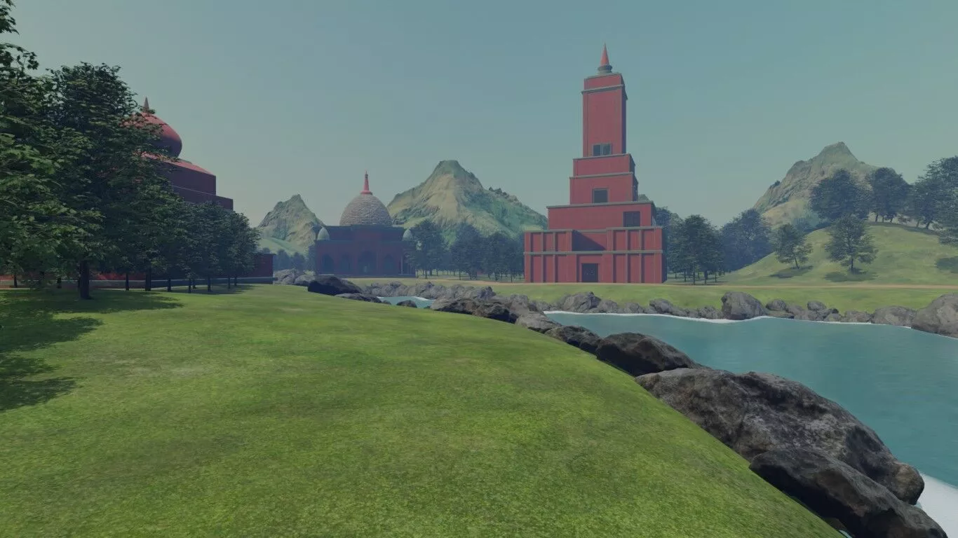 Mystical River Valley Cityscape 3D model