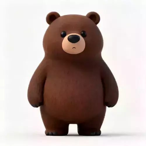 Chibi Brown Bear 3D Model 3D Model