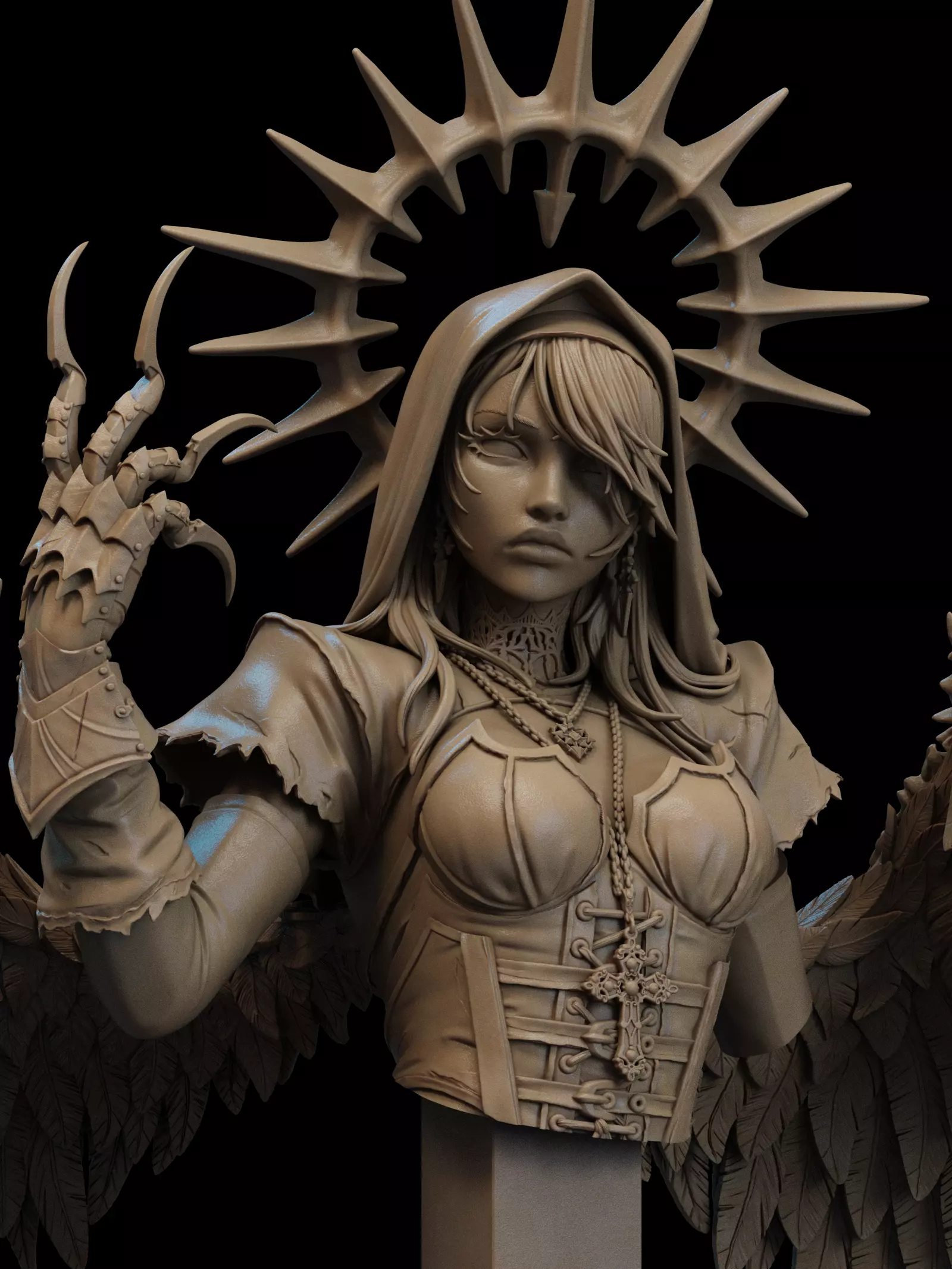 Corrupted Nun Bust 3D Print 3D print model