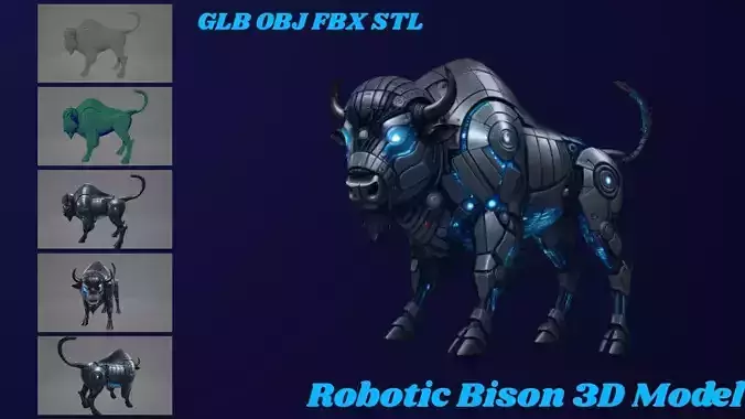 Robotic Bison - High Poly