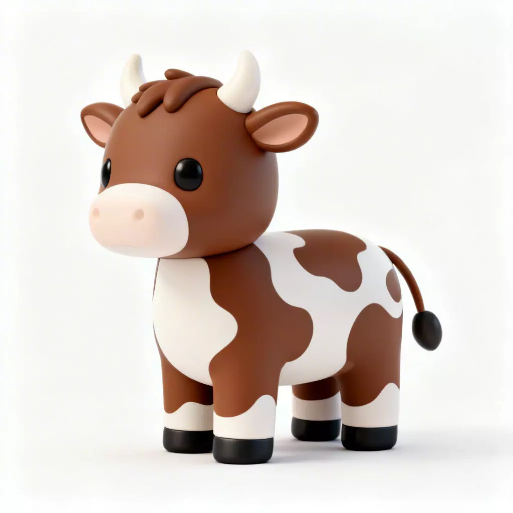 Chibi Farm Cow 3D Model 3D Model Low-poly 3D model