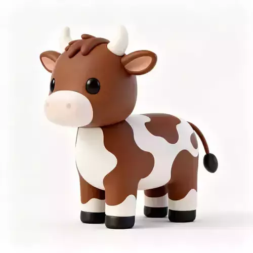 Chibi Farm Cow 3D Model 3D Model