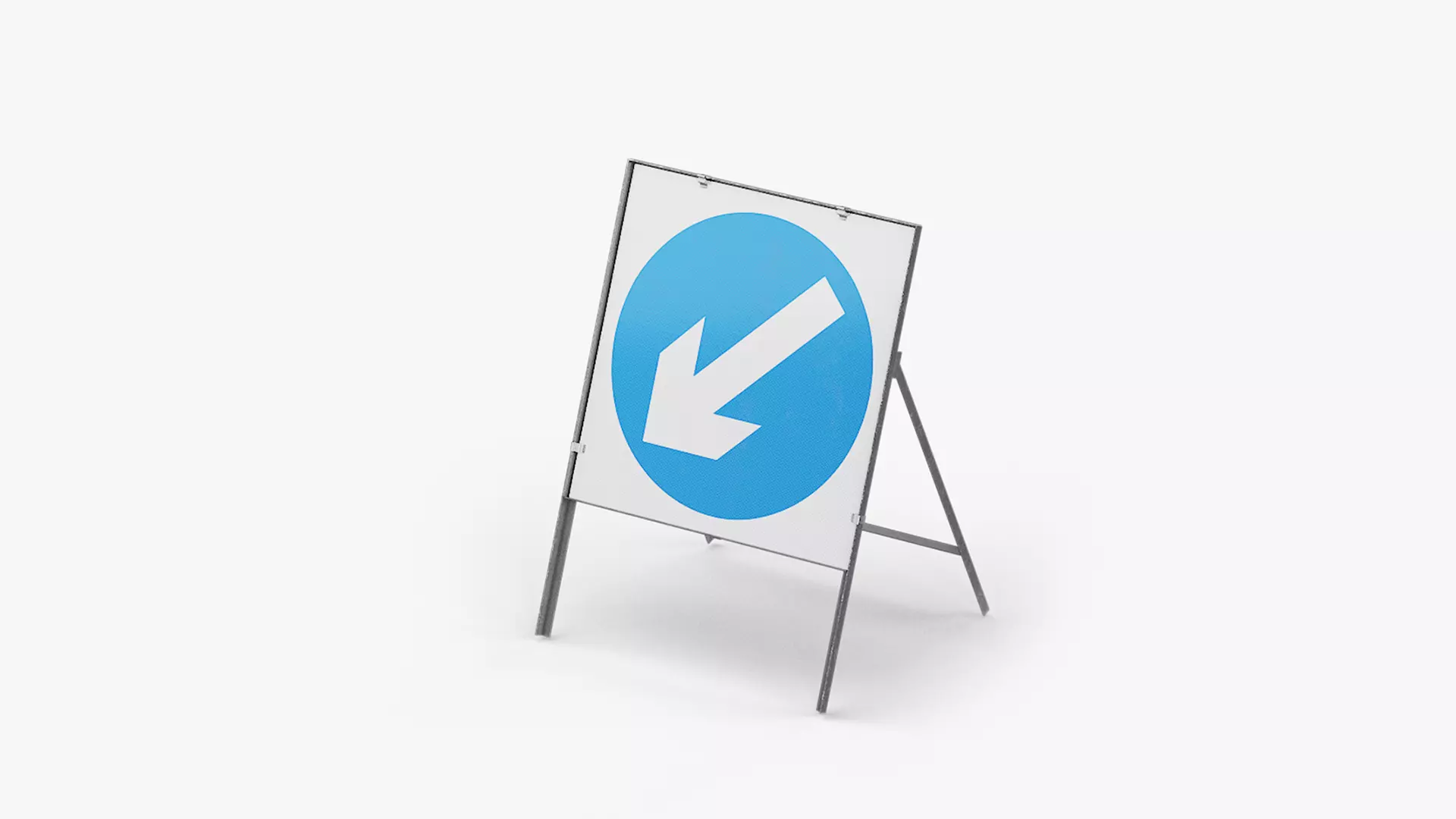 Keep Left Square Road Sign Low-poly 3D model