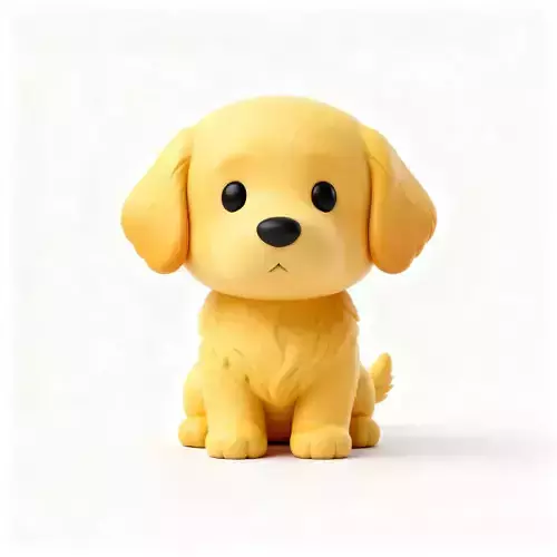 Chibi Golden Retriever 3D Model 3D Model