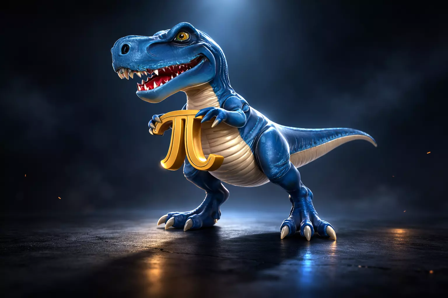 Cute T Rex Pi Day Fun Math Dinosaur Holding Pi Symbol 3D print model