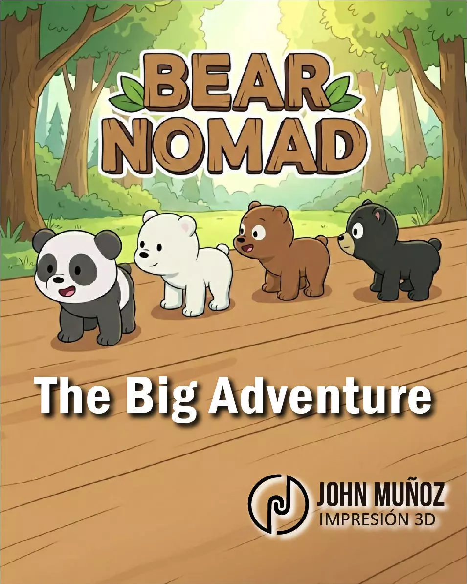 Nomad Bears Collection Figure Toy Keychain Articulated STL 3D print model