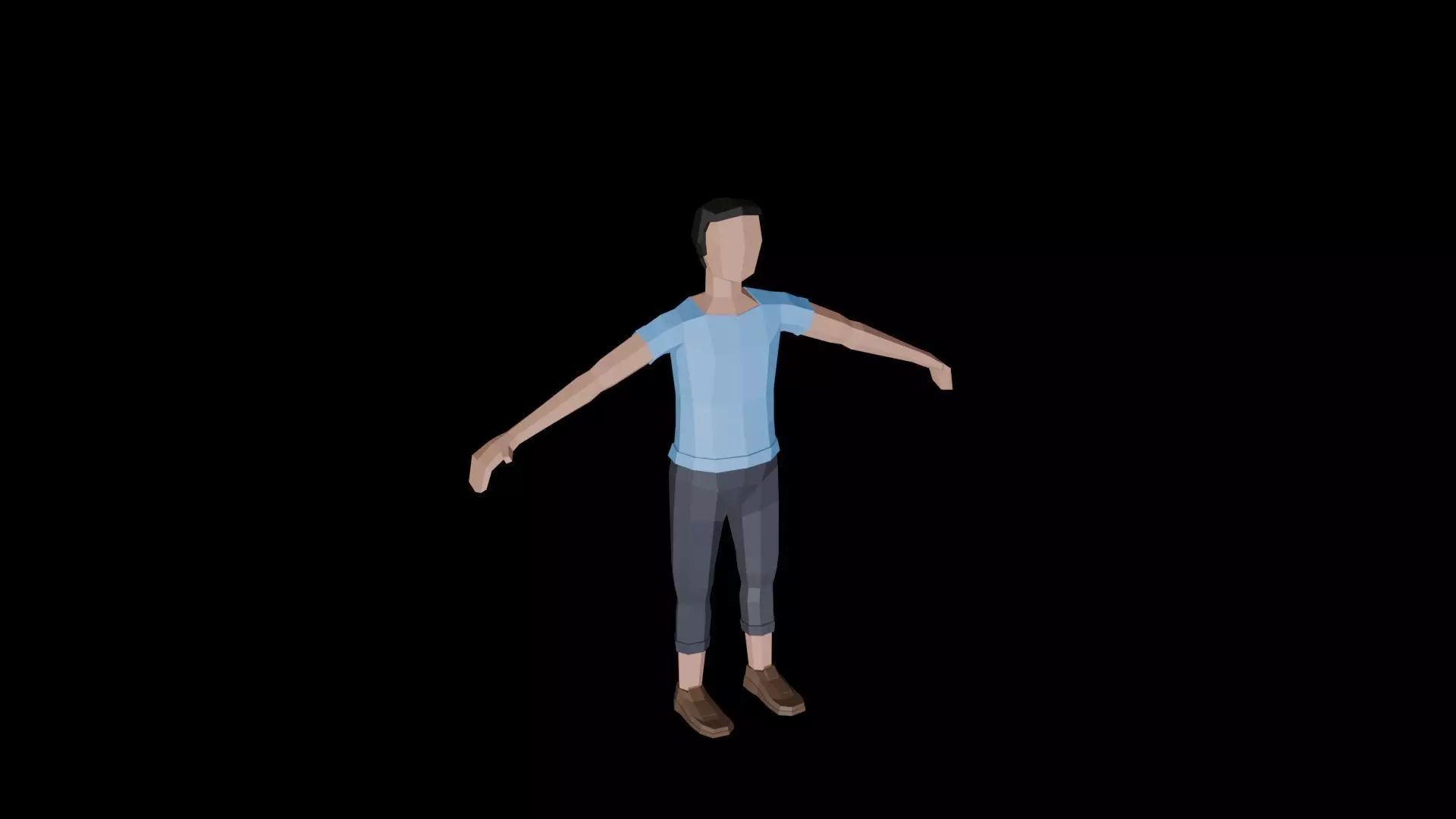 Low Poly Teen Male Character Game Ready Free 3D model