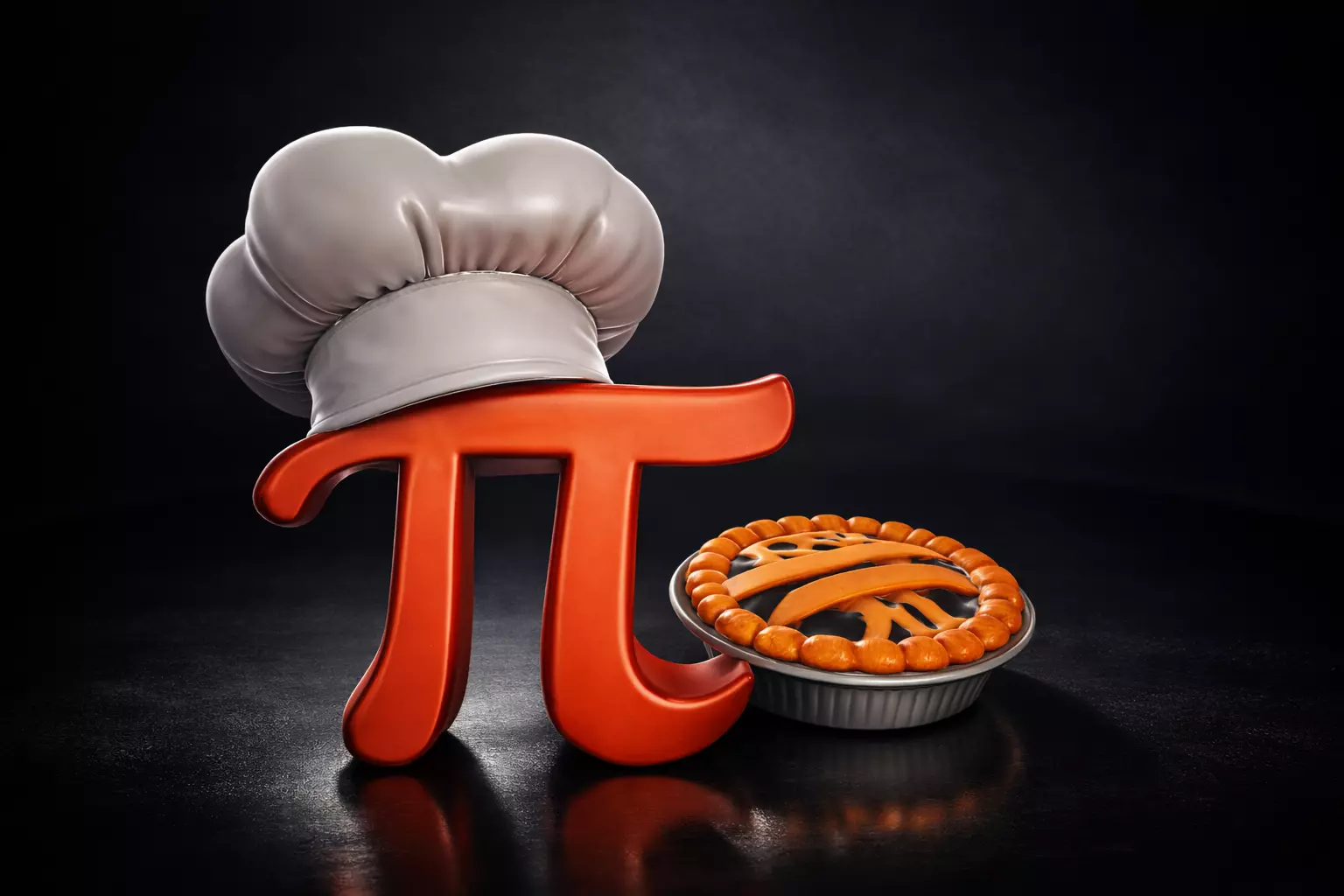 Pi Day Chef Pi Cute Symbol with Chef Hat And Pie 3D print model