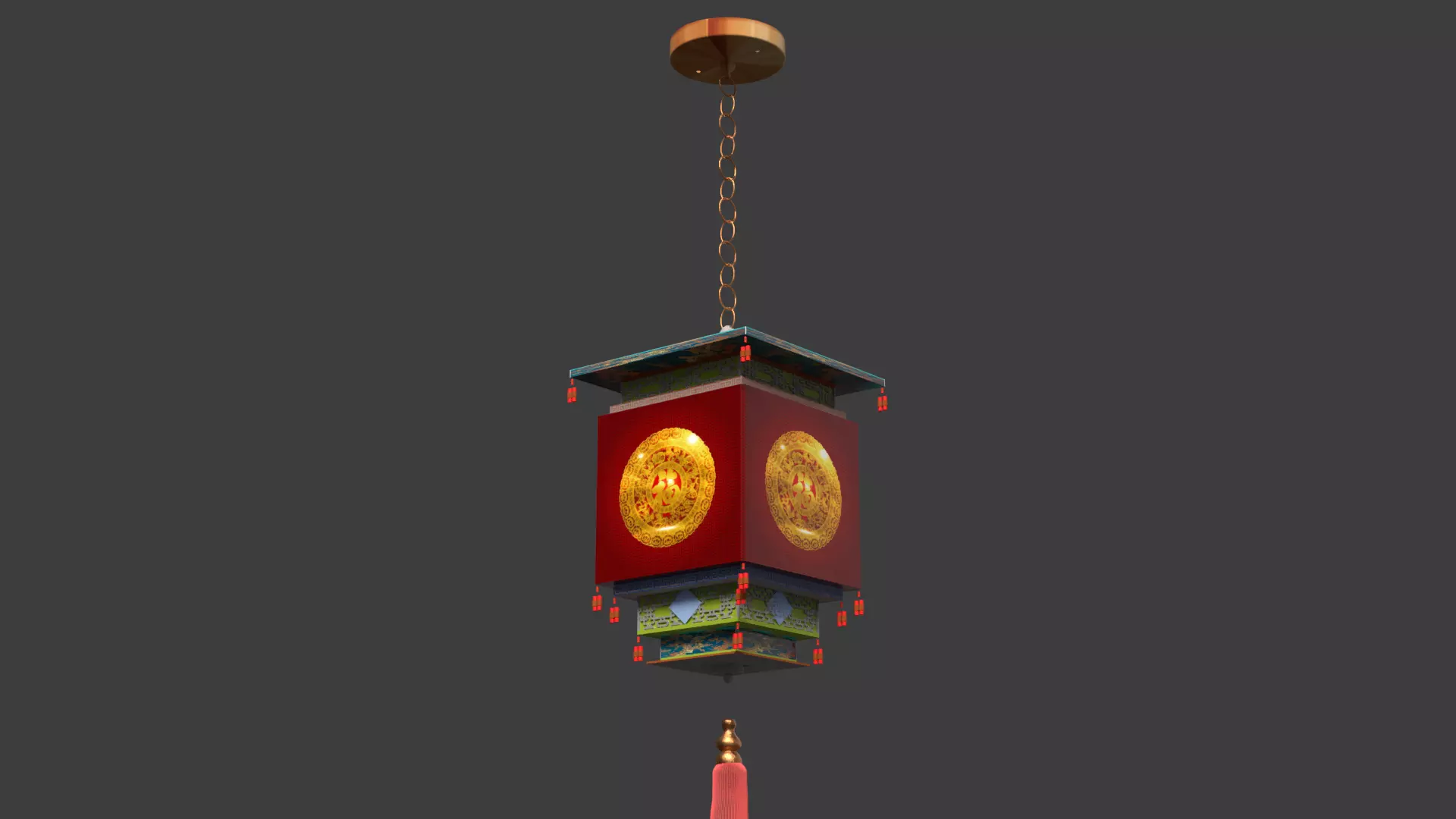 Chinese Palace Lantern Low-poly 3D model