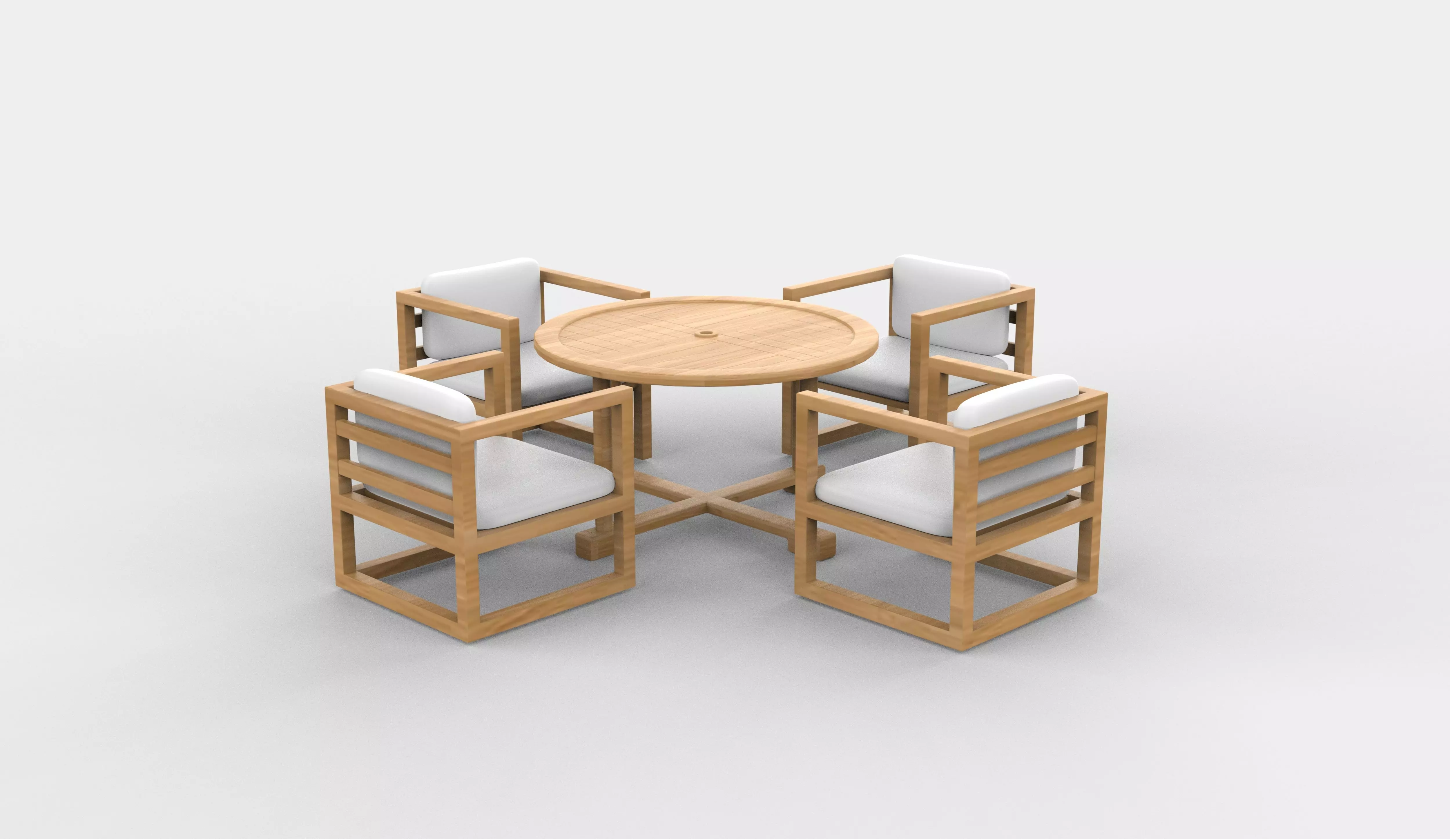 Round table and chairs 05 3D model