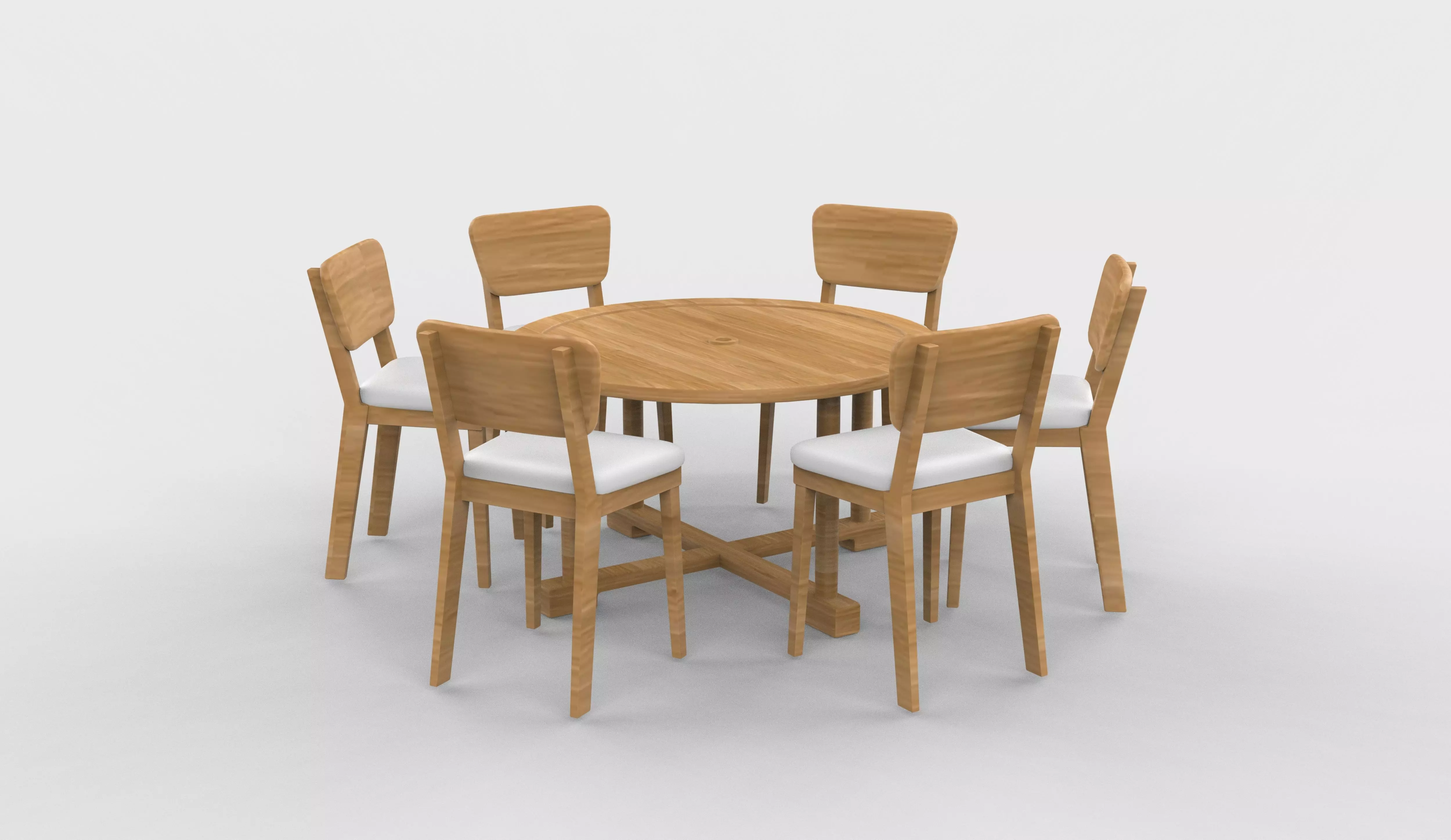 Round table and chairs 04 3D model