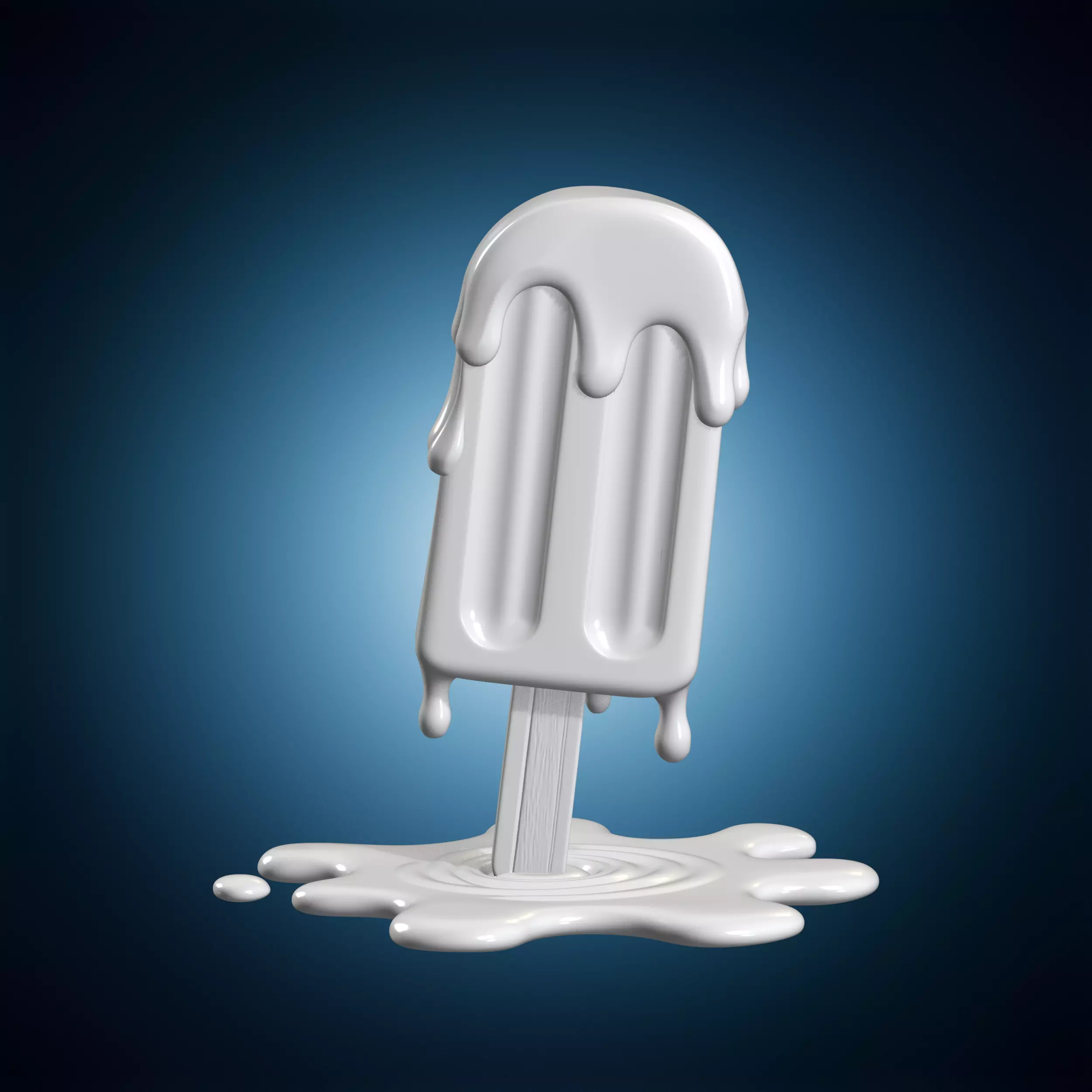 Melting Popsicle Ice Cream 3D print model