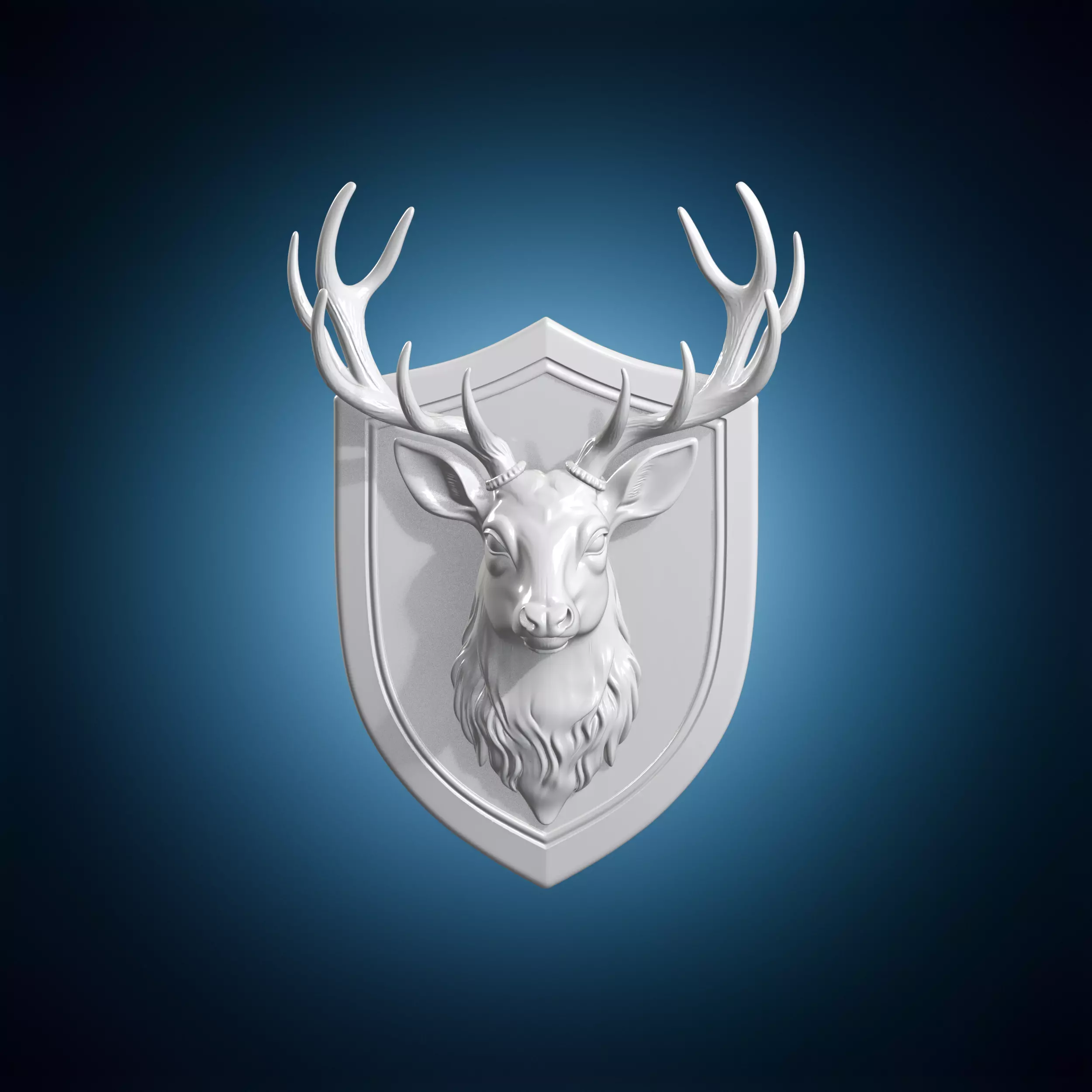 Royal Stag Head Deer Head With Large Antlers 3D print model