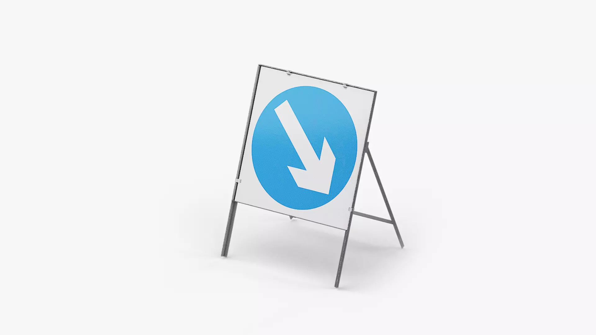 Keep Right Square Road Sign Low-poly 3D model