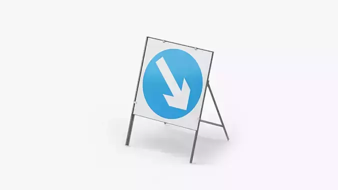 Keep Right Square Road Sign 