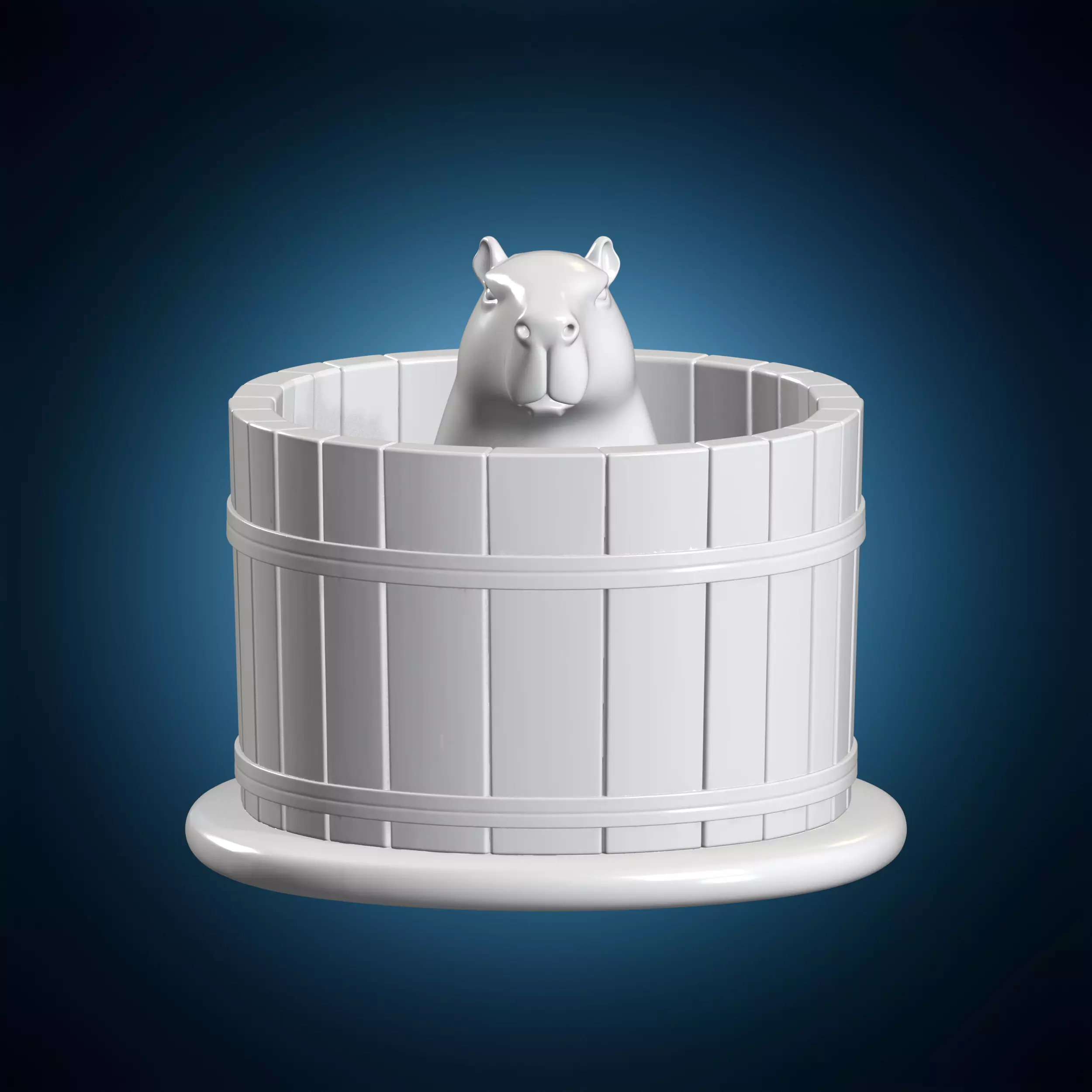 Capybara In Tub Animal Figure 3D Print Model 3D print model