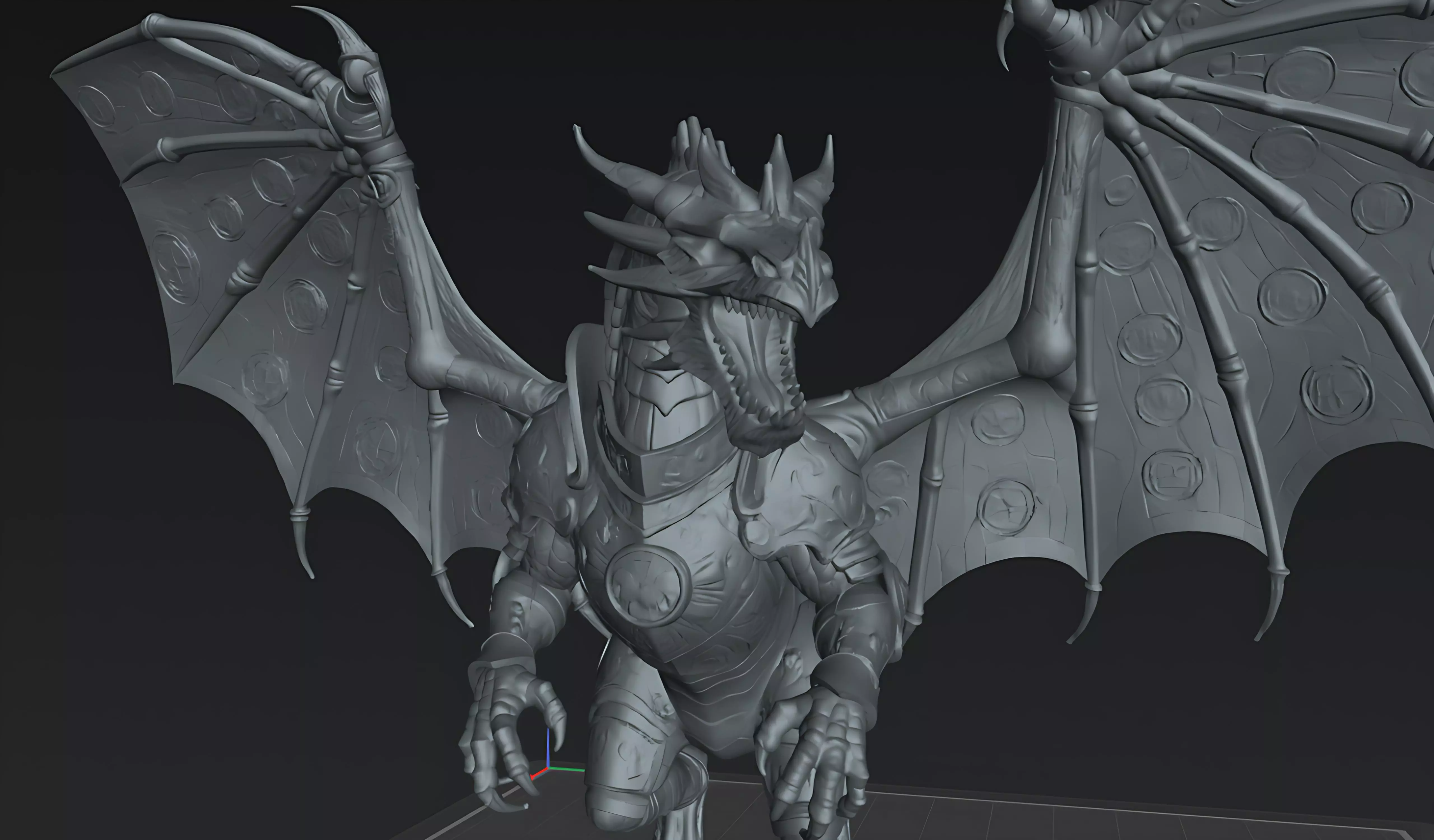 Dragon Golden Armored Dragon STL DnD Tabletop Miniature 3D 3D print model