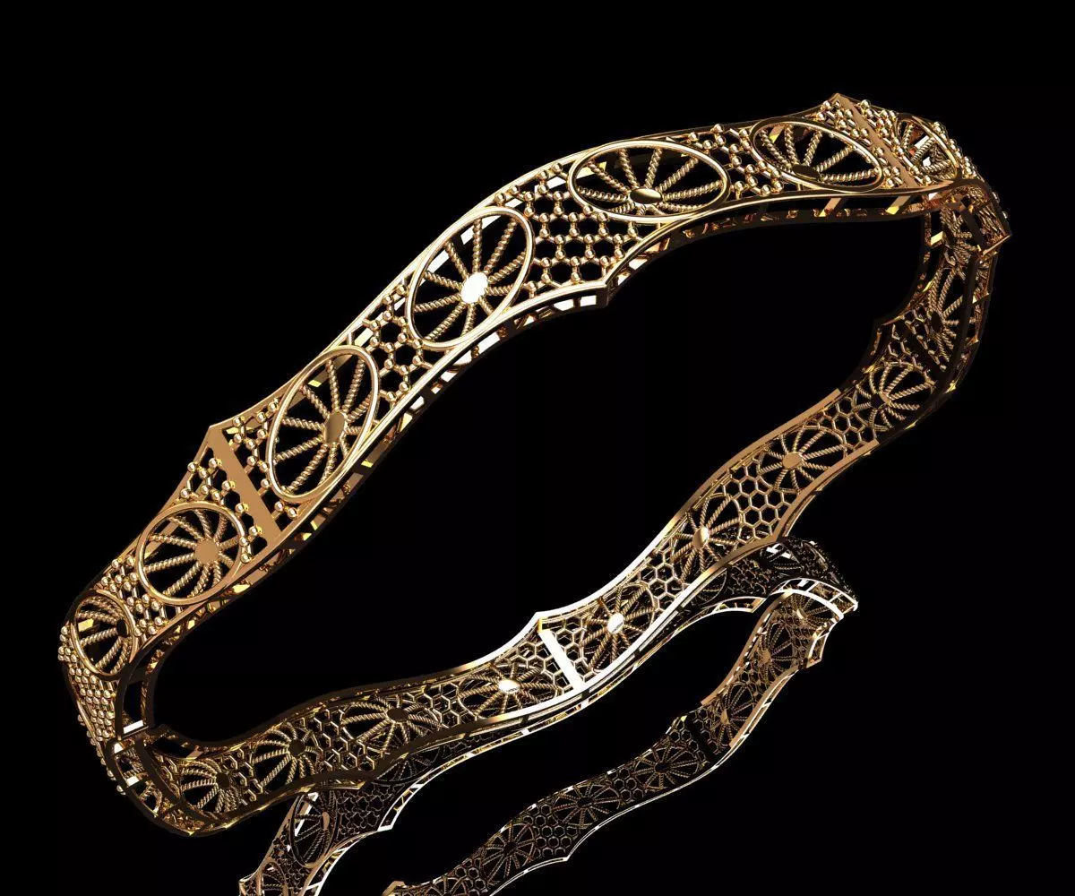 1519 Wheel-Pattern Bangle 8gm 3D print model