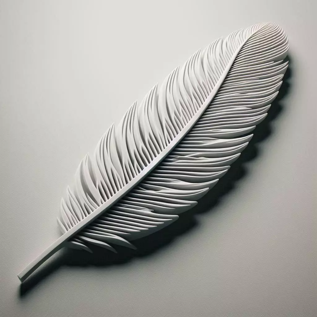 Minimalist Stylized Feather Sculpture 3D print model