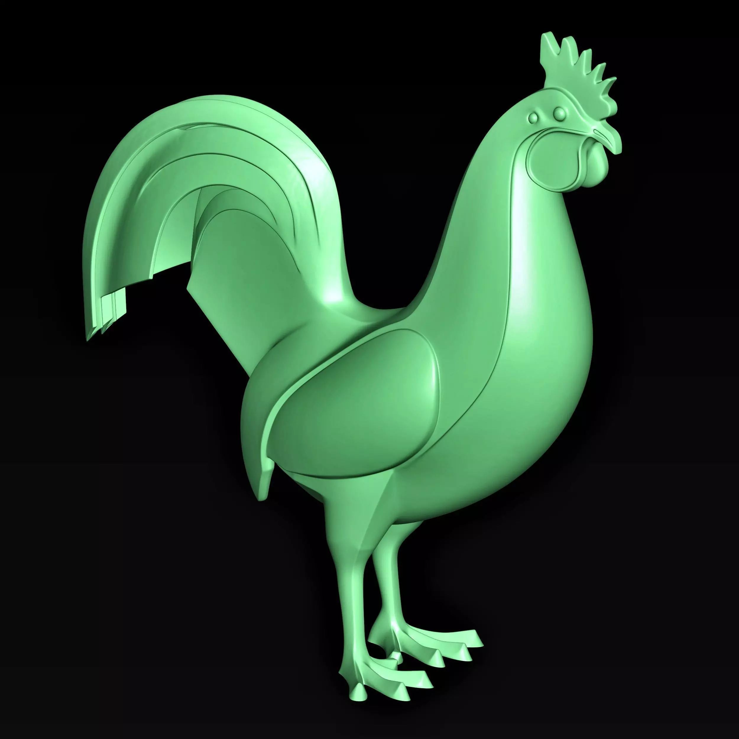 chicken statue 3D print model
