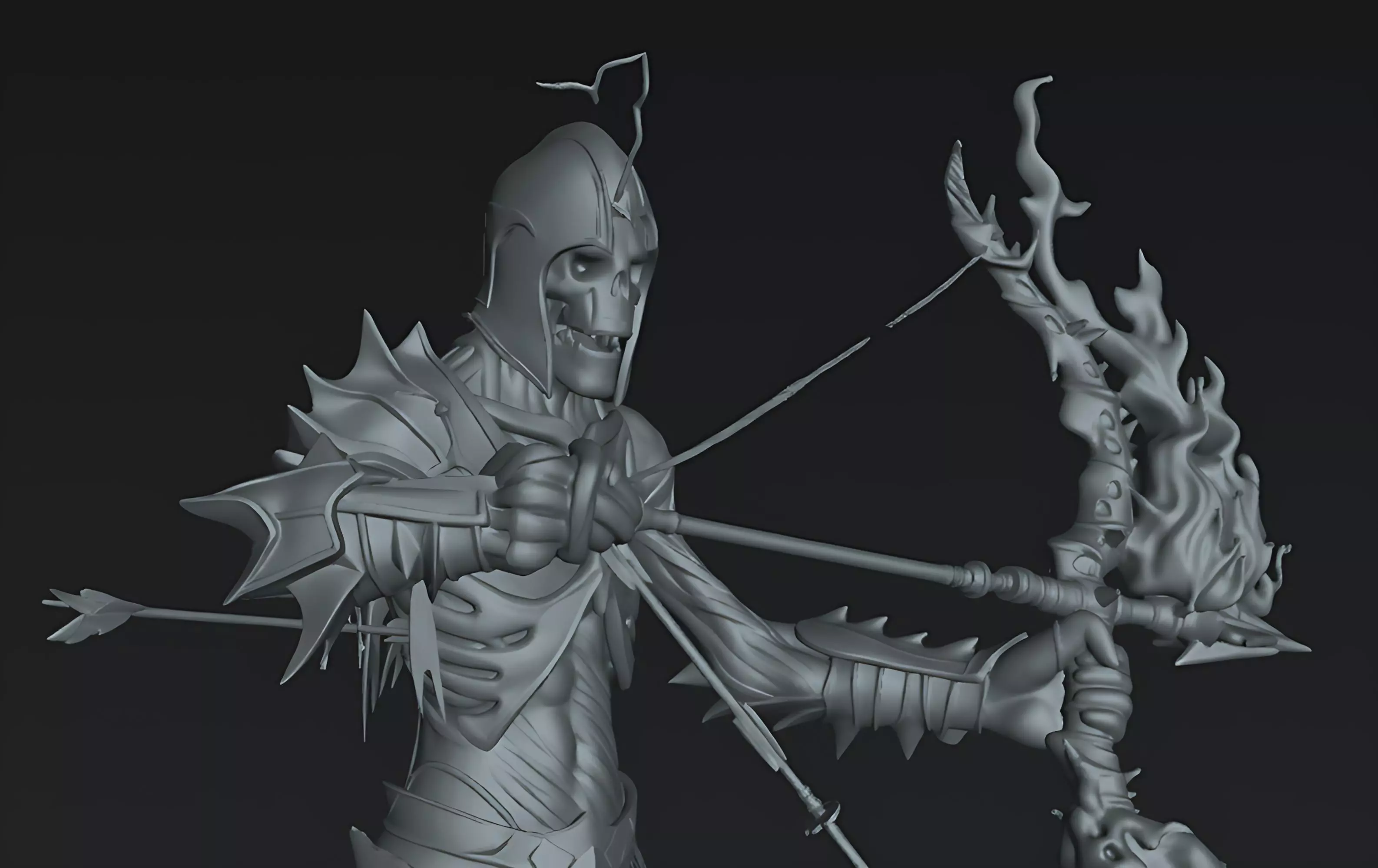 Skeleton Zombie Archer STL DnD Miniature 3D Print 3D print model