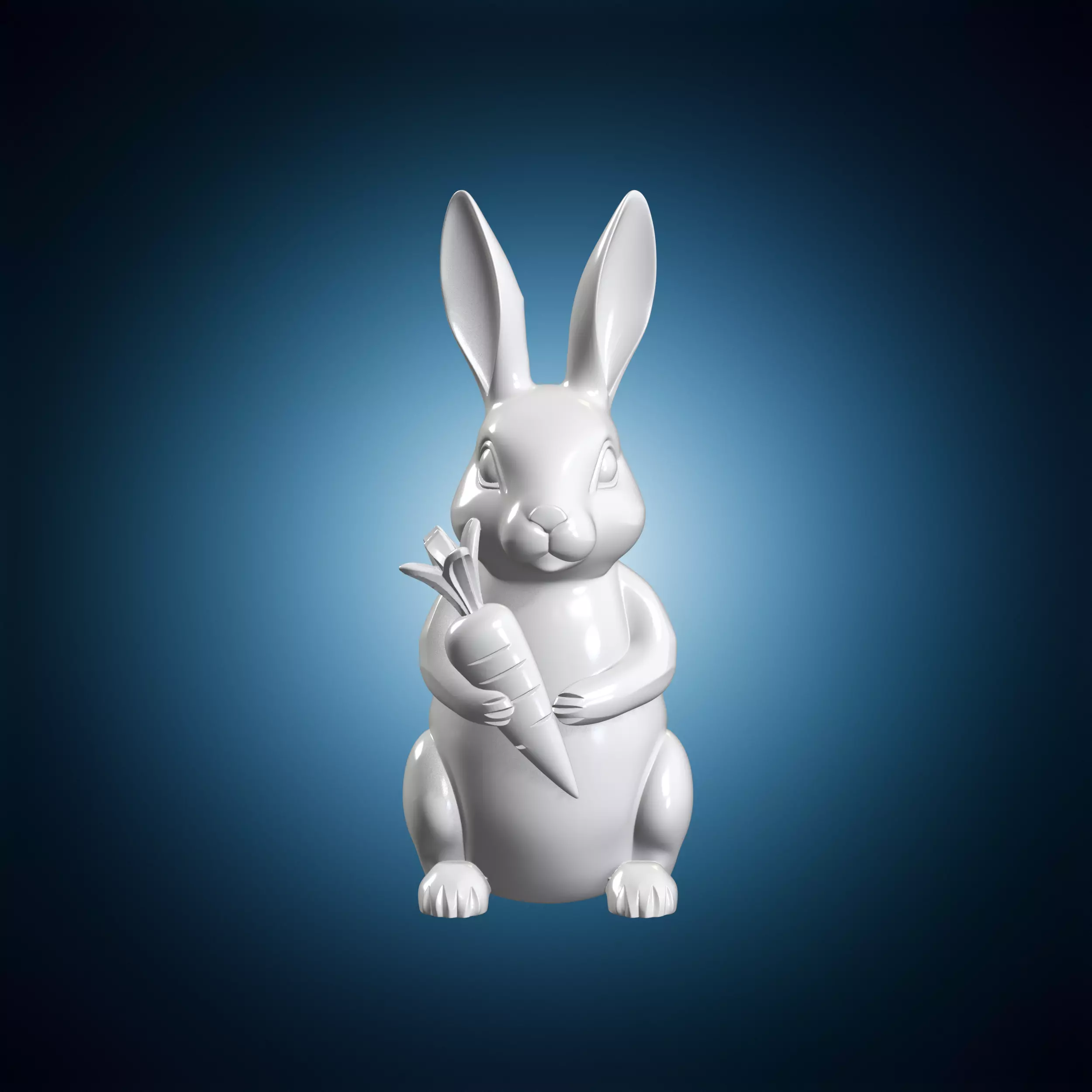 Rabbit with Carrot Sculpture 3D print model