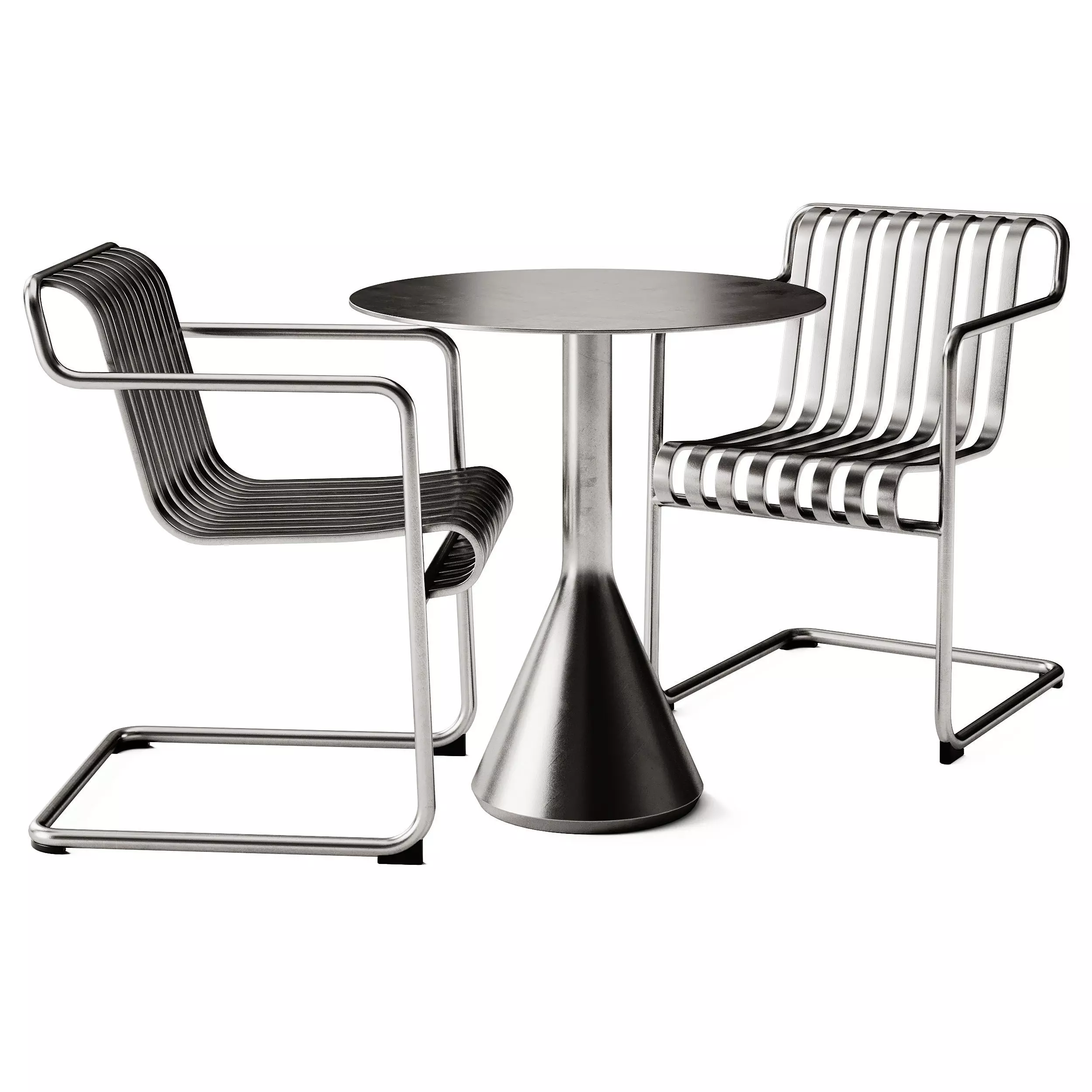 Palissade Cone Table and Armchair by Hay 3D model