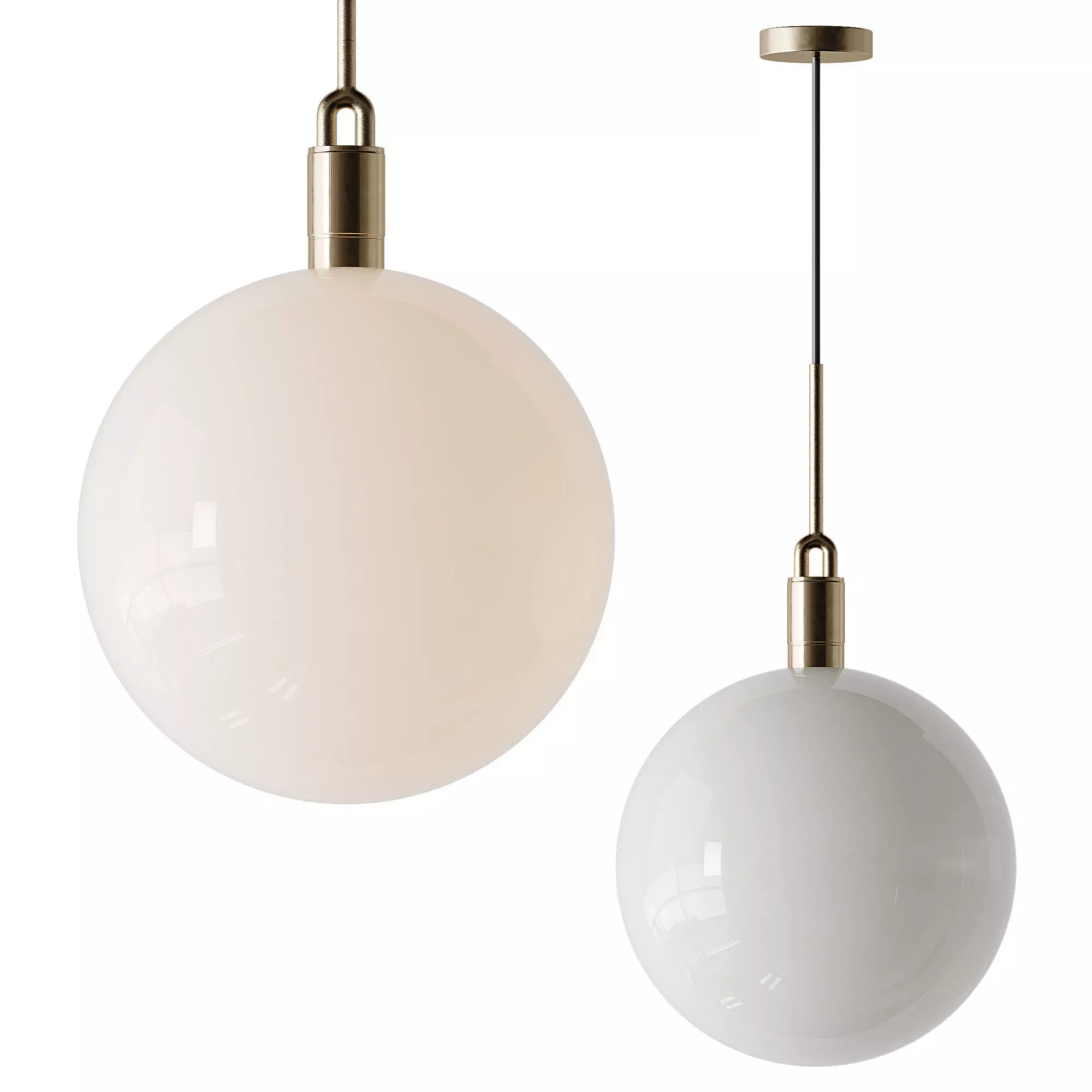 Forked Globe Pendant light 3D model