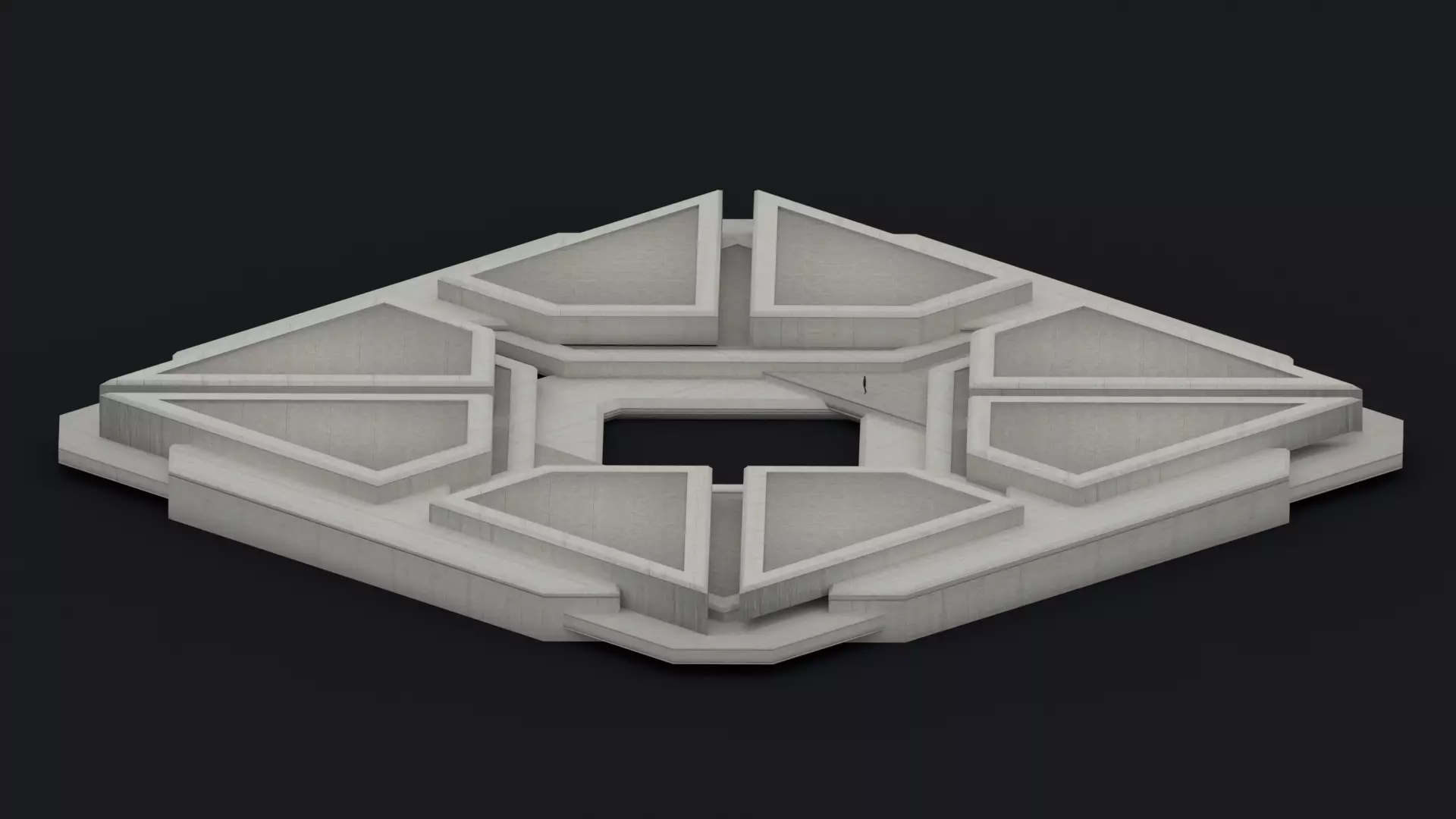 Brutalist Benches 27 Low-poly 3D model