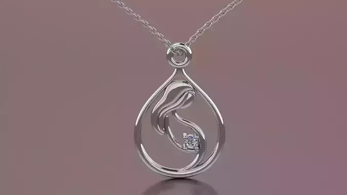 Eternal Bond 18K Gold Mother -Child Teardrop Pendant