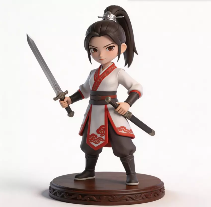 Ancient martial arts swordsmen and heroines 6 3D model