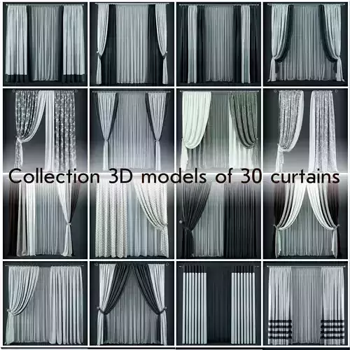 Collection 3D models of 30 curtains-2