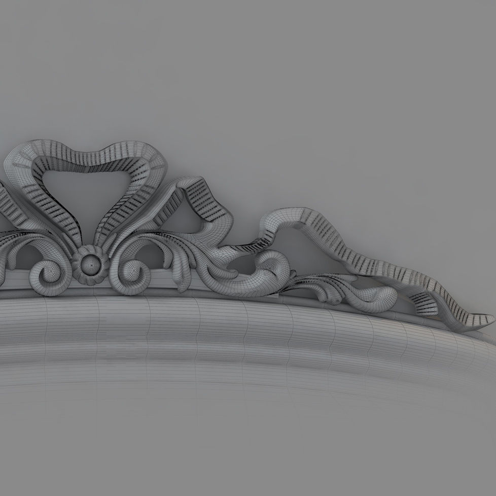 Washbasin set bathroom sink with ornate mirror 3D model_29