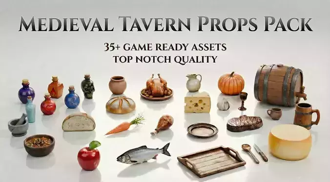 Medieval Props Pack 35 assets